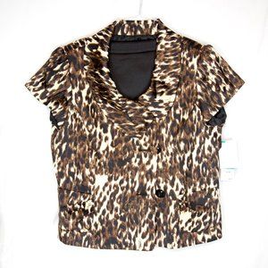 Nine West 2 Pc Brown & Black Skirt Suit Sz 16 NWT